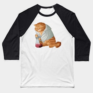 Lab Cat - Red Tabby Cat Scientist Baseball T-Shirt